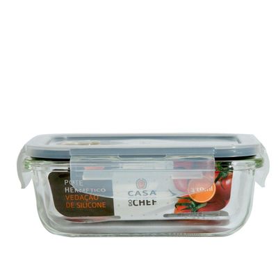 Pote de Vidro Retangular 370ml Cazza