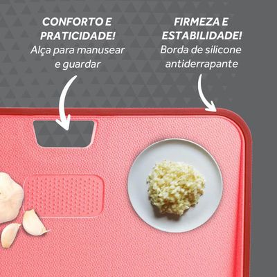 Tábua De Corte Dupla Face Ichef Polishop - Smart Cut - Red | Red