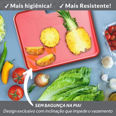 Tábua De Corte Dupla Face Ichef Polishop - Smart Cut - Red | Red