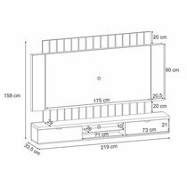 Painel Para Tv Home Suspenso Illusion 2.2 Off White Cinamomo - Hb Móveis