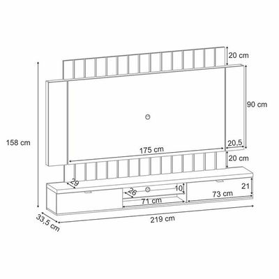 Painel Para Tv Home Suspenso Illusion 2.2 Off White Cinamomo - Hb Móveis