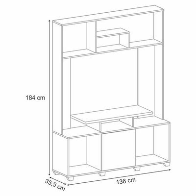 Estante Para Sala Milla Cinamomo Off White - Hb Móveis