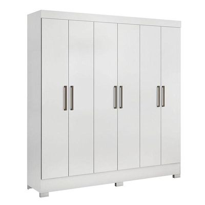 Cômoda Montevidéu E Guarda Roupa Casal Prático Branco - Demóbile