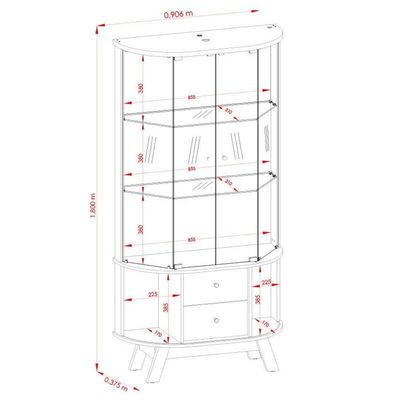 Aparador Para Sala Buffet Ambiente Mônaco E Cristaleira Moss Cumaru Opala - Madetec