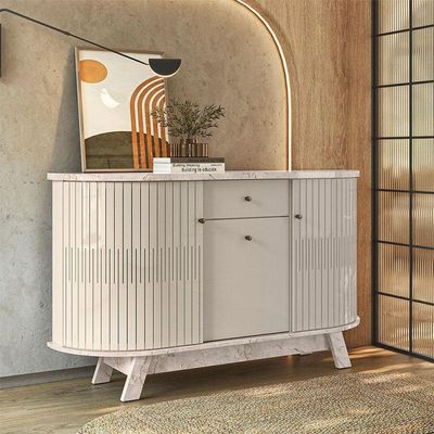 Aparador Para Sala Buffet Ambiente Monza Calacata Off White - Madetec