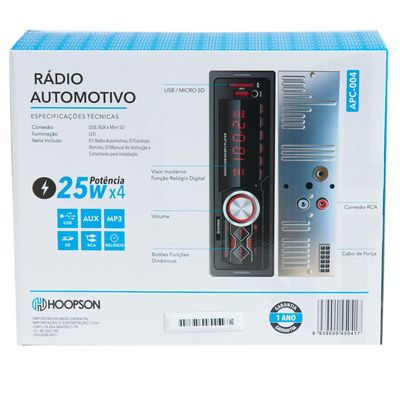 Som Automotivo Hoopson USB APC004