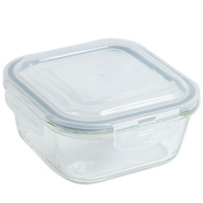 Pote de Vidro Quadrado 320ml com Trava Cazza