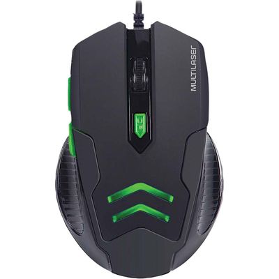 Mouse com Mousepad Gamer USB Multilaser MO273 Verde