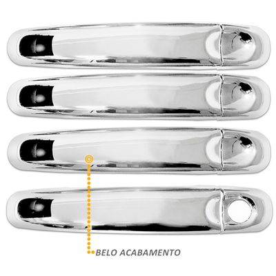 Aplique Capa Cromada Retrovisor Maçaneta + Tampa Amarok 2011