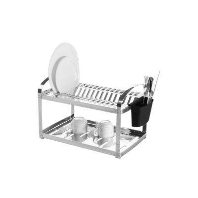 Escorredor Aço Inox 16 Pratos com Escorredor de Talheres Plástico - Suprema 50,5 x 27 x 28,5 cm - Brinox