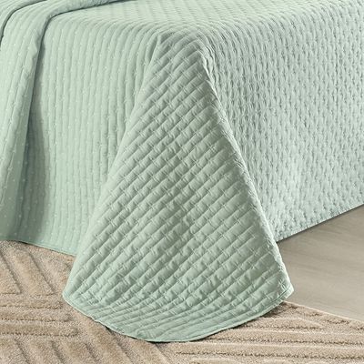 Kit Cobre Leito Colcha Marley Queen Dupla face - Menta
