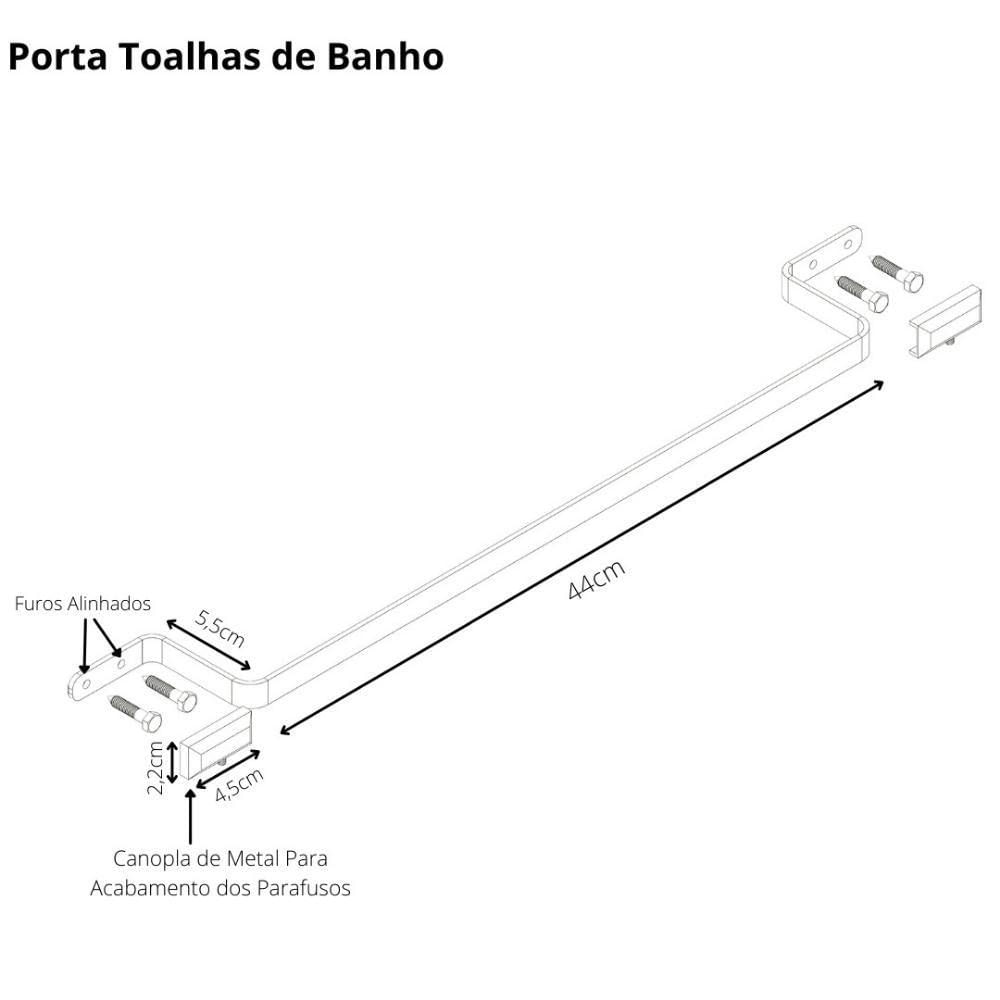 Suporte Porta Toalhas De Banho Branco Empire