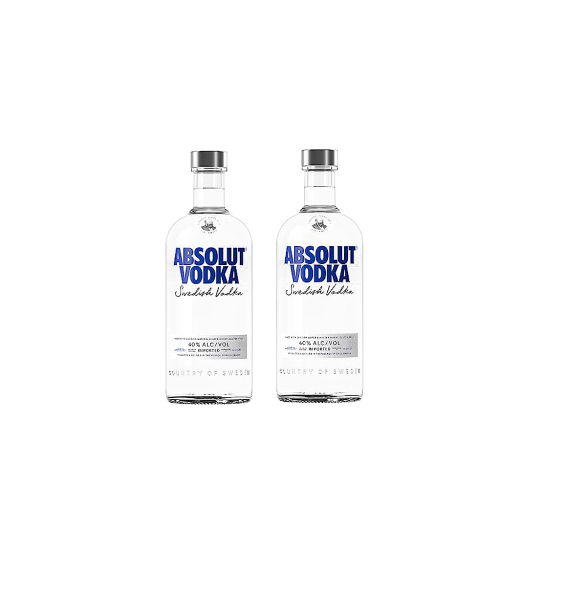 Kit Vodka Absolut Natural Tradicional 1000ml 2 unidades