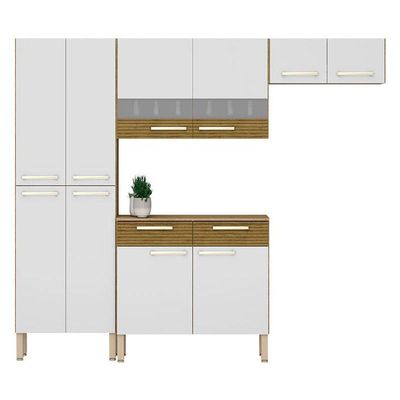 Kit Cozinha Ambiente Nala 4 Peças Freijó Supremo Ripado - Kits Paraná