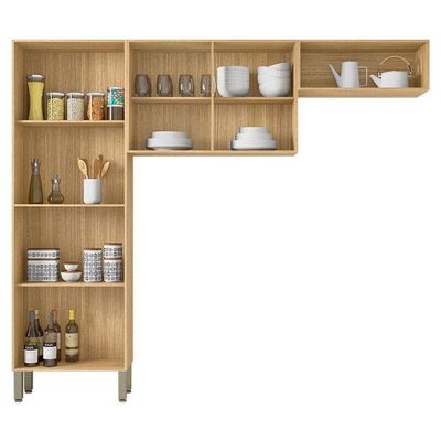 Kit Cozinha Ambiente Nala 3 Peças Freijó Supremo Ripado - Kits Paraná