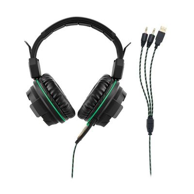 Headset Gamer , Usb E P2 Com Led Verde, Fone De Ouvido C- Microfone