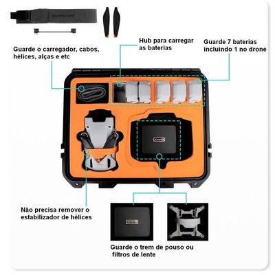 Case Maleta Rígida para Drone DJI Mini 3 Pro e Acessórios