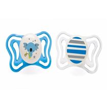 Chupeta de Silicone Physio Light Lumi 6 a 16 meses 2 Unidades Chicco Branco e Azul