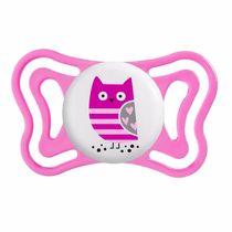 Chupeta de Silicone Physio Light Lumi 6 a 16 meses Chicco Branco e Rosa