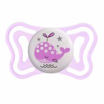 Chupeta de Silicone Physio Light Lumi 0 a 6 meses 2 Unidades Chicco Branco e Rosa