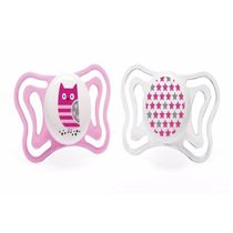 Chupeta de Silicone Physio Light Lumi 6 a 16 meses Chicco Branco e Rosa