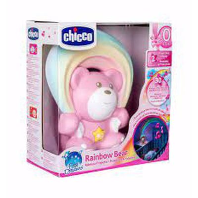 Luminária e Projetor Rainbow Bear Chicco Rosa