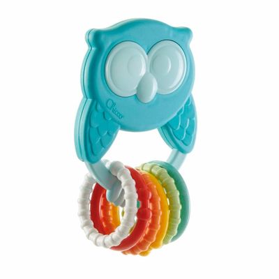 Chocalho Mordedor Roca Mocho Eco Chicco Corujinha Azul