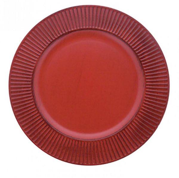 Sousplat Listras Vermelho 33 cm Polipropileno - Mimo Style