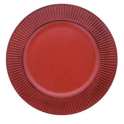 Sousplat Listras Vermelho 33 cm Polipropileno - Mimo Style