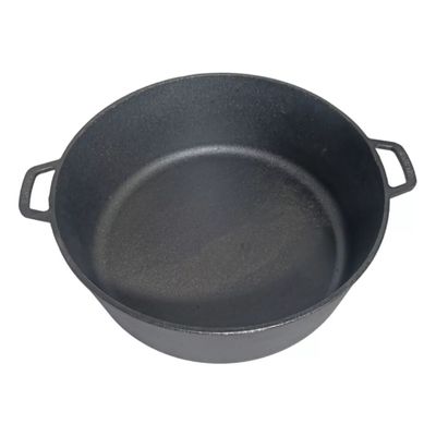Panela Caçarola Ferro Fundido Grande 40cm 15 Lts Alça Ferro Tampa Alumínio - Santana
