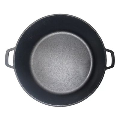 Panela Caçarola Ferro Fundido Grande 40cm 15 Lts Alça Ferro Tampa Alumínio - Santana