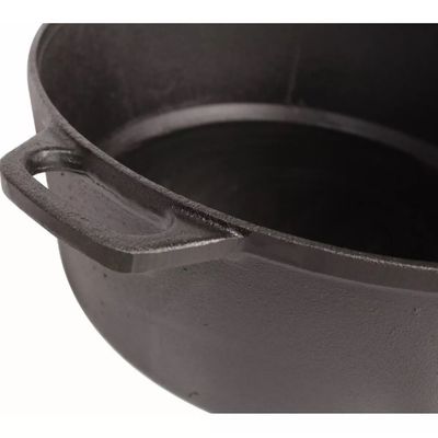 Panela Caçarola Ferro Fundido Grande 40cm 15 Lts Alça Ferro Tampa Alumínio - Santana