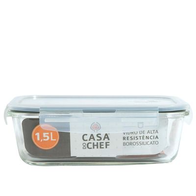 Pote de Vidro Retangular 1.52 Litros Cazza
