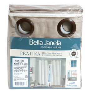 Cortina para Varão com Blackout 360x250cm Bella Janela Pratika Lisa Taupe Menor preço em Cortina para Varão com Blackout 360x250cm Bella Janela Pratika Lisa Taupe