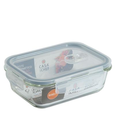 Pote de Vidro Retangular 640ml Cazza