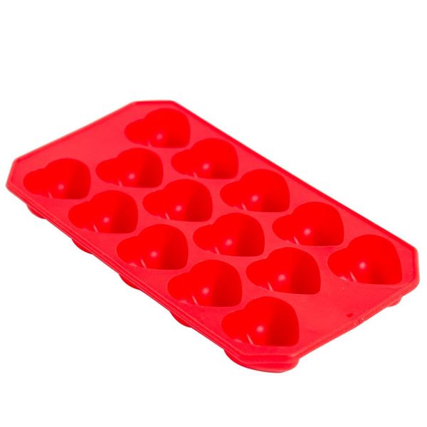 Forma de Gelo Silicone Coração Cazza Vermelho