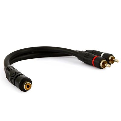 Cabo Y 1 RCA Femea X 2 RCA Macho 20CM 5MM CBAY0006 Preto STORM