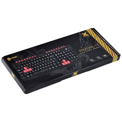 Teclado USB Gamer VX Gaming Dragon V2 ABNT2 1.8M Preto com Vermelho - GT100