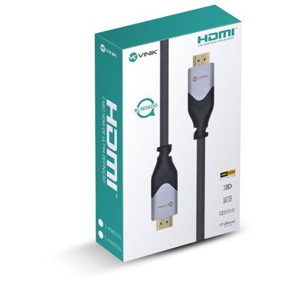 Cabo HDMI 2.0 4K ULTRA HD 3D Conexao ETHERNET Blindado em NYLON 5 Metros - H20B-5