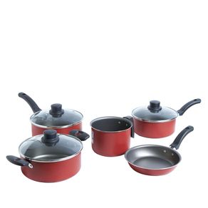 Conjunto de Panelas Antiaderente 5 Peças Eirilar Copacabana com Tampa de Vidro Vermelho Menor preço em Conjunto de Panelas Antiaderente 5 Peças Eirilar Copacabana com Tampa de Vidro Vermelho