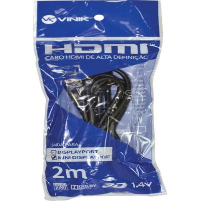 Cabo Mini Displayport 1.1 para HDMI 1.4V 2M - HMDP-2