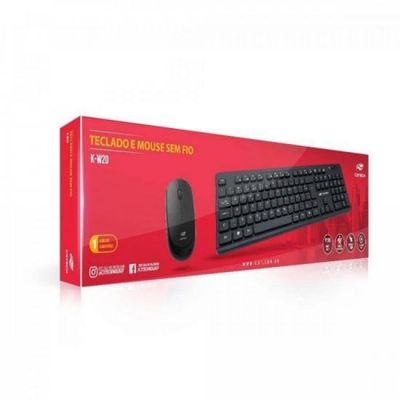 Kit Teclado + Mouse sem Fio K-W20BK Preto C3TECH