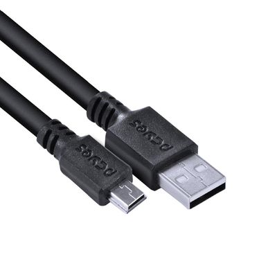 Cabo USB a 2.0 Macho para Mini USB B Macho 28AWG Puro Cobre 1 Metro - PUANM2-1