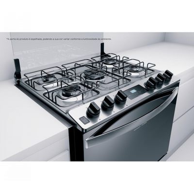 Fogão de Embutir Brastemp 5Q Inox Bivolt BYS5PCRUNA