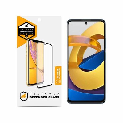 Película Defender Glass para Xiaomi Poco M4 - Preta - Gshield