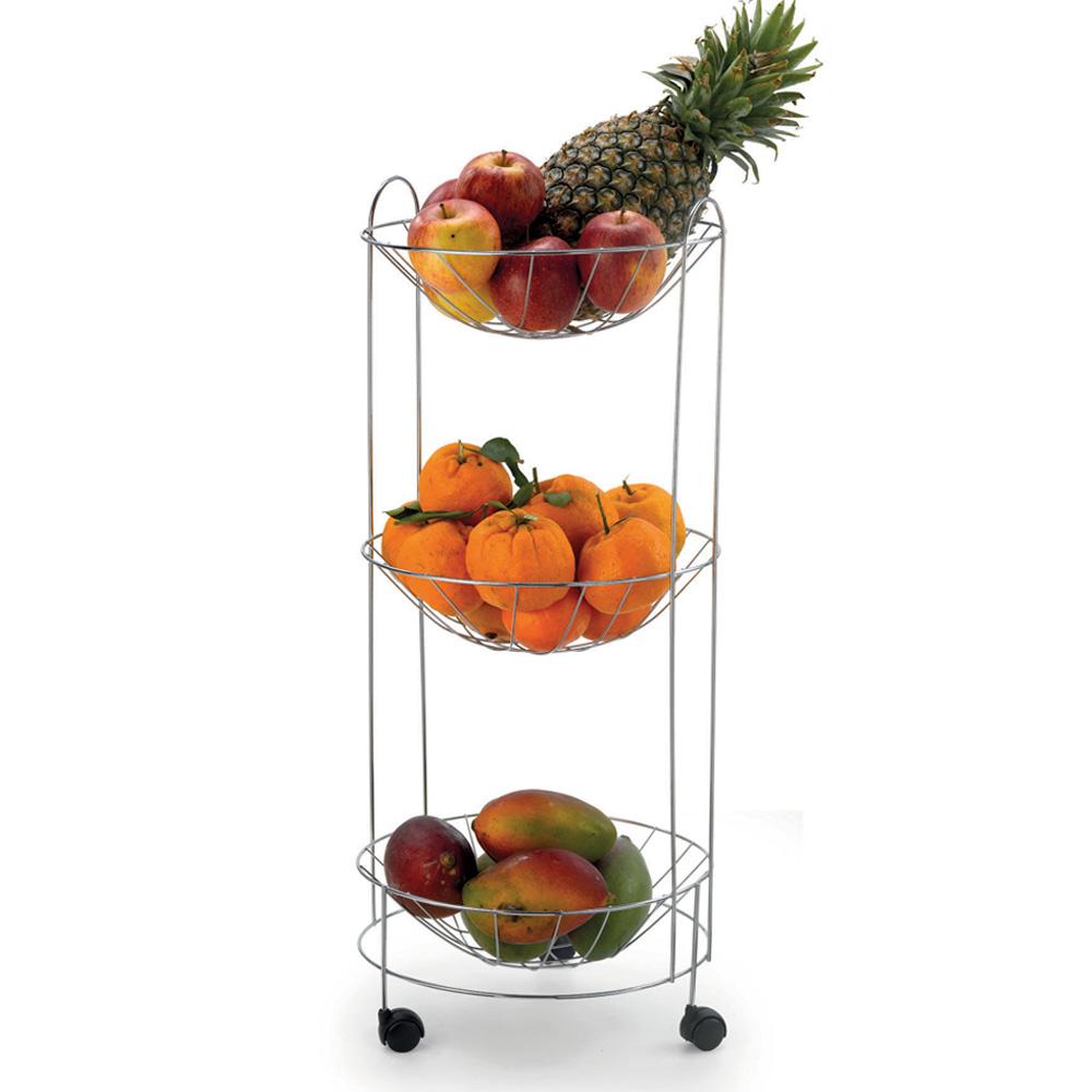 Fruteira Tripla Cromada Redonda Arthi