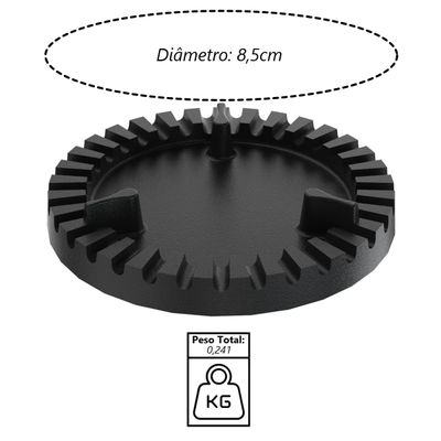 Queimador Duplo 1Cano Completo Fogão Industrial Ferro 17,4cm