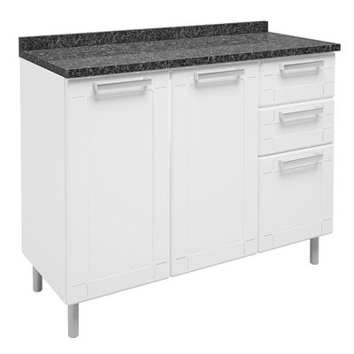 Balcão de Cozinha 3 Portas 2 Gavetas 6114 Bertolini Branco Única / Branca