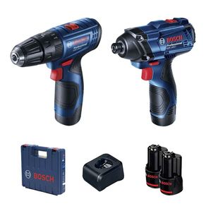 Kit Bosch Parafusadeira Furadeira GSB 120-LI e Chave de Impacto GDR 120-LI 12V