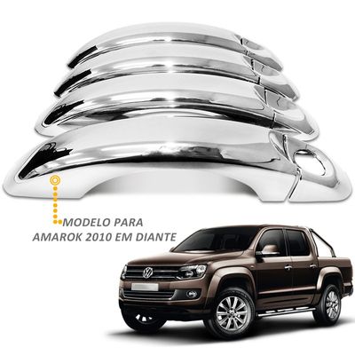 Aplique Capa Cromada Maçanetas + Tampa Traseira Amarok 2010